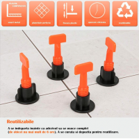 Set 50 tije refolosibile 1.5 mm sistem nivelare gresie