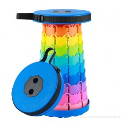 Scaun rotund portabil, retractabil, extensibil cu pliere telescopica pentru camping