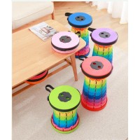 Scaun rotund portabil, retractabil, extensibil cu pliere telescopica pentru camping