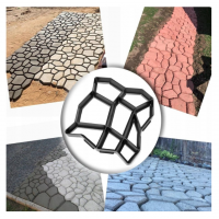 Matrita cu contur pentru turnat pavaj din beton, sablon forma imitatie piatra naturala, 35x35x3.5 cm