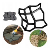 Matrita cu contur pentru turnat pavaj din beton, sablon forma imitatie piatra naturala, 35x35x3.5 cm