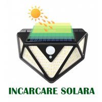 Lampa 166 LED cu panou solar si senzor de miscare
