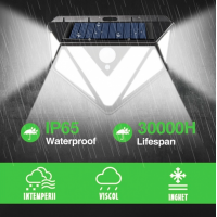 Lampa 166 LED cu panou solar si senzor de miscare