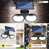 Lampa solara cu doua brate 56 LED-uri si senzor de miscare