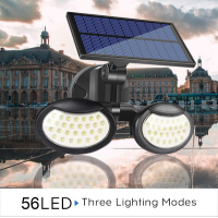 Lampa solara cu doua brate 56 LED-uri si senzor de miscare