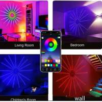 Super pret Instalatie Artificii LED Smart, RGB Muzica, telecomanda si control din smartphone Super pret Instalatie Artificii LED Smart, RGB Muzica, telecomanda si control din smartphone