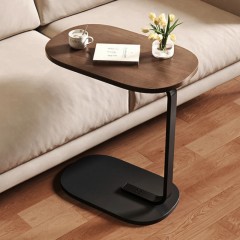 Masuta dreptunghiulara pentru cafea, lemn cu metal, 45 x 59.5 x 28 cm, maro cu negru