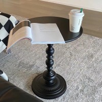 Masuta rotunda pentru cafea din fier, 52 x 38 cm, negru