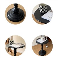 Masuta rotunda pentru cafea din fier, 52 x 38 cm, negru