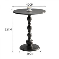 Masuta rotunda pentru cafea din fier, 52 x 38 cm, negru