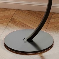 Masuta Rotunda Pentru Cafea Tesko, MDF cu Metal, Picior Curbat, 40×62.5 cm, Maro-Negru