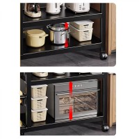 Raft Metalic cu 4 Polite si 3 Cosuri Pentru Depozitare, Roti, Dimensiuni 90x32x108 cm, Negru