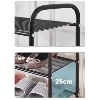 Suport metalic pentru incaltaminte, 4 nivele, 63 (L) x 25 (l) x 73 (H) cm, negru