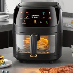 Air Fryer, friteuza cu aer cald, 8l, 2400W, afisaj digital, control tactil