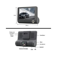 Camera auto tripla, filmeaza in interior, fata si spate, Full HD, ecran 4