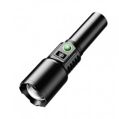 Lanterna LED reincarcabila USB din aliaj de aluminiu, 30 w, culoare negru