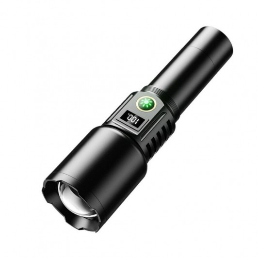 Lanterna LED reincarcabila USB din aliaj de aluminiu, 30 w, culoare negru