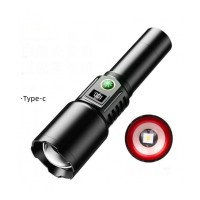 Lanterna LED reincarcabila USB din aliaj de aluminiu, 30 w, culoare negru