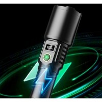 Lanterna LED reincarcabila USB din aliaj de aluminiu, 30 w, culoare negru