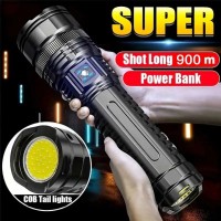 Lanterna LED tactica de mana, baterie de inalta calitate 15000 mAh, COB, zoom puternic pana la 900m