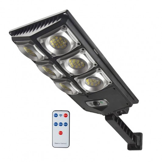 Lampa solara stradala, 6 casete LED, 60W, 3 moduri de iluminare, senzori de lumina si de miscare