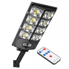 Lampa solara stradala, 8 casete LED, 100W, 3 moduri de iluminare, senzori de lumina si de miscare