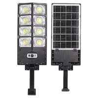 Lampa solara stradala, 8 casete LED, 100W, 3 moduri de iluminare, senzori de lumina si de miscare