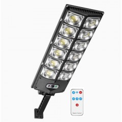 Lampa solara stradala, 12 casete LED, 200W, 3 moduri de iluminare, senzori de lumina si de miscare