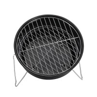 Gratar portabil si pliabil rotund din otel inoxidabil, cu grill antiaderent, 27.5x27.5x10cm