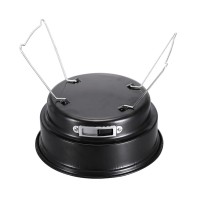Gratar portabil si pliabil rotund din otel inoxidabil, cu grill antiaderent, 27.5x27.5x10cm