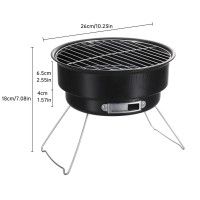 Gratar portabil si pliabil rotund din otel inoxidabil, cu grill antiaderent, 27.5x27.5x10cm