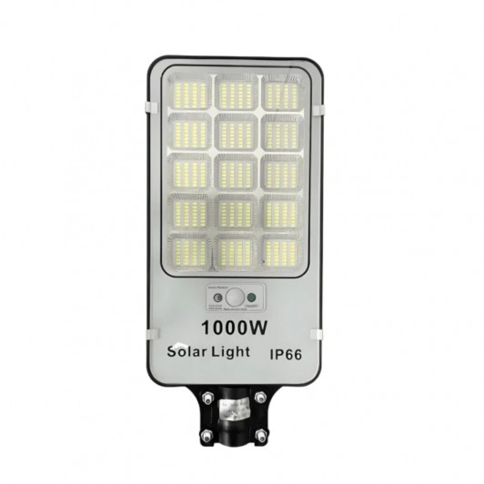 Lampa solara stradala, putere 1000W, cu telecomanda, senzor de lumina si miscare, IP66