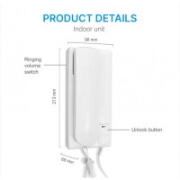 Interfon bidirectional cu unitati externe si interne, 50 mW, 300 ~ 3400 HZ, culoare alb