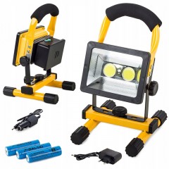 Lampa de lucru tip proiector cu 2 LED-uri 50W, acumulator integrat si suport montare