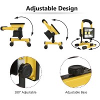 Lampa de lucru tip proiector cu 2 LED-uri 50W, acumulator integrat si suport montare
