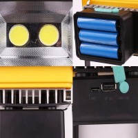 Lampa de lucru tip proiector cu 2 LED-uri 50W, acumulator integrat si suport montare