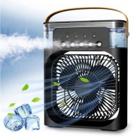 Mini ventilator portabil cu pulverizator apa, racitor de aer, purificator, RGB, rezervor apa 600 ml