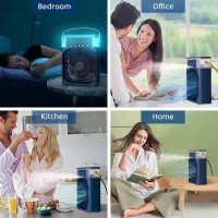 Mini ventilator portabil cu pulverizator apa, racitor de aer, purificator, RGB, rezervor apa 600 ml