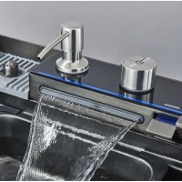 Chiuveta multifunctionala cu 2 cascade si accesorii incluse, afisaj digital temperatura