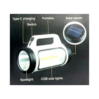Lanterna de mana cu iluminare dubla si incarcare solara led cob YC 202