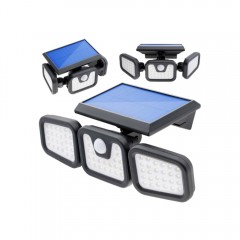 Proiector solar cu senzor 74 LED SMD 15W, IP65, lumina rece