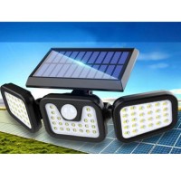 Proiector solar cu senzor 74 LED SMD 15W, IP65, lumina rece
