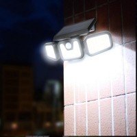 Proiector solar cu senzor 74 LED SMD 15W, IP65, lumina rece