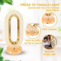 Lampa LED decorativa, din cristal acrilic, lumina ambientala, 3 culori, control touch