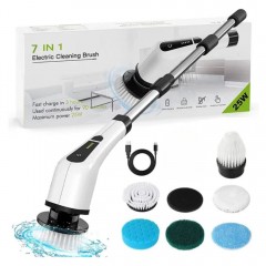 Perie electrica 7-in-1, rotativa 360, cu maner telescopic pentru curatare si lustruire universala.