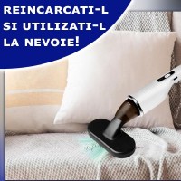 Aspirator Manual, Reincarcabil, Portabil, Filtru HEPA lavabil, Putere 80W, Acumulator 2000 mAh