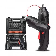 Set Surubelnita Electrica, 3.6V, 46 de biti, Maner Pivotant, LED, 1200rpm, Geanta de Transport