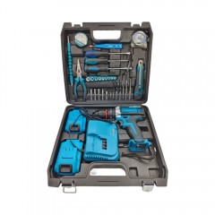 Set trusa cu masina de injurubat si gaurit electrica, accesorii si 2 acumulatori inclusi, 21V