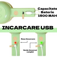 Tocator de bucatarie electric 4 in 1, portabil, Feliere, Tocare, Curatare, Maruntire, Verde