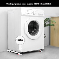Set 2 suporturi reglabile pentru masina de spalat, frigider, 24 roti